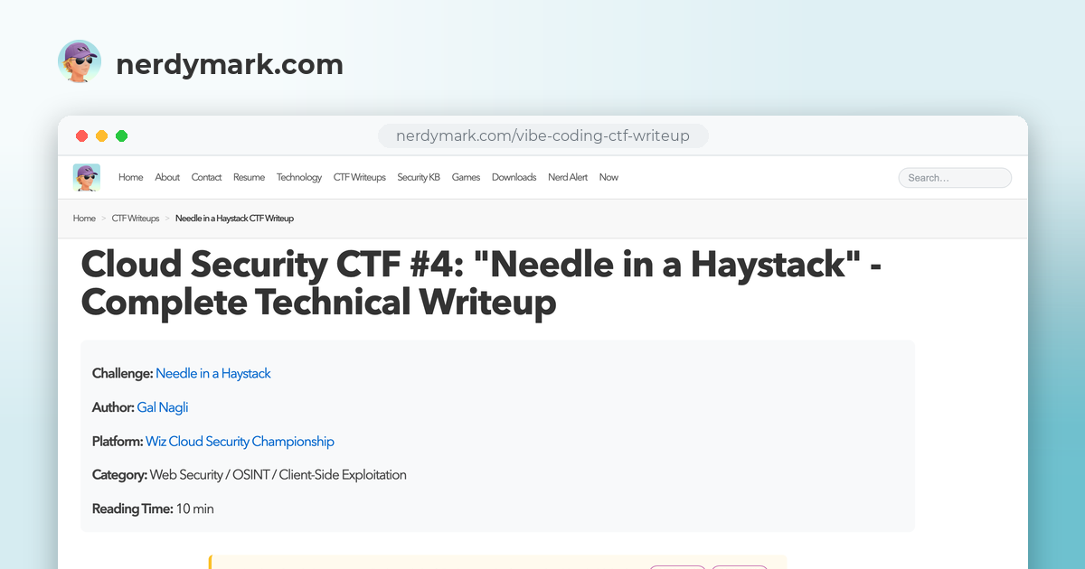 Needle in a Haystack CTF Writeup - nerdymark.com