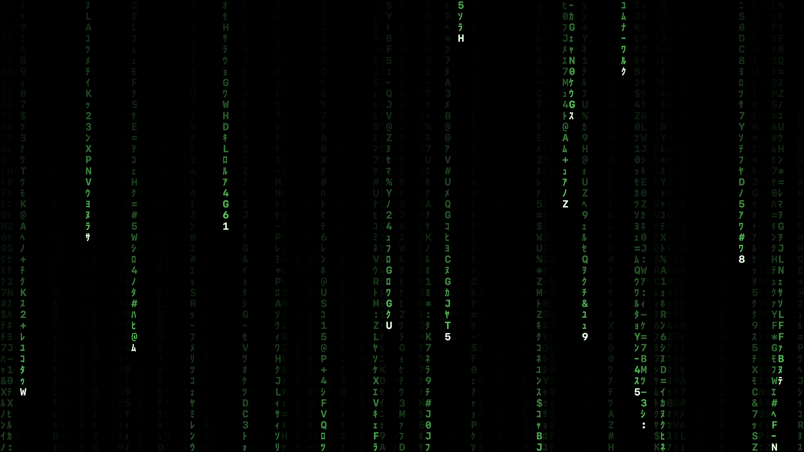 Matrix screensaver scene