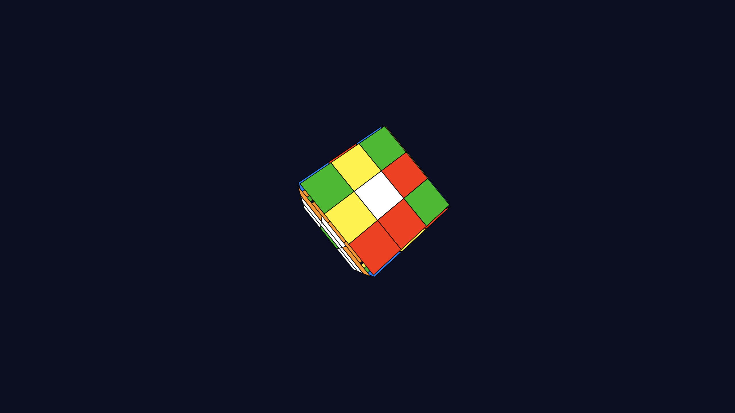 Rubiks Cube screensaver scene