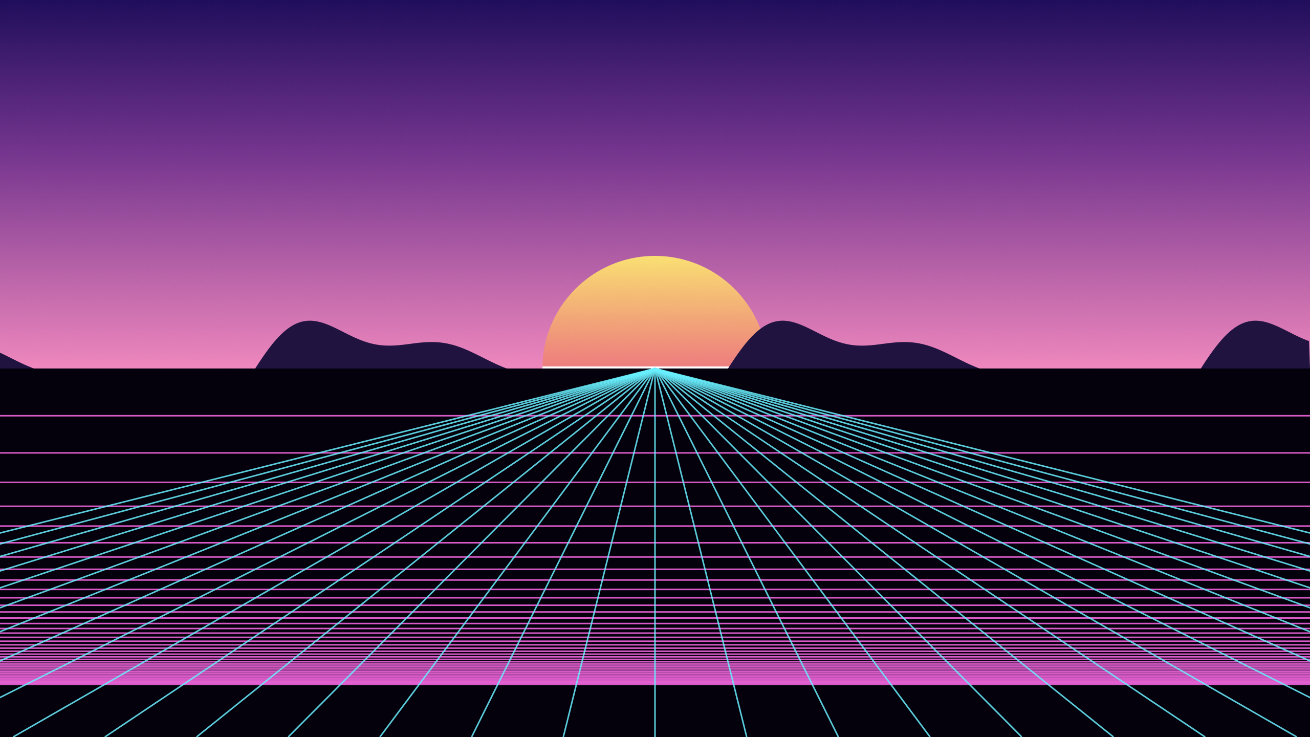 Synthwave Grid screensaver scene